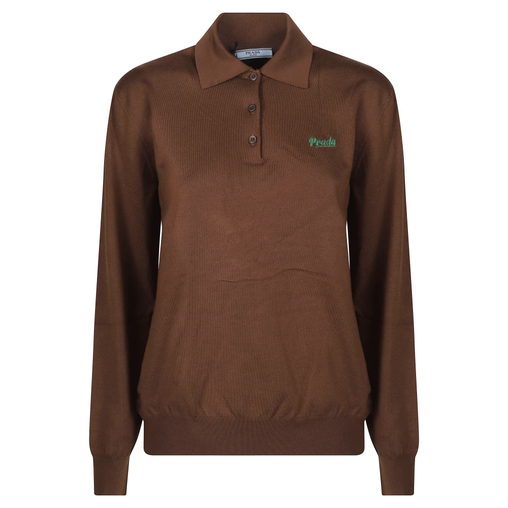 Prada Women's Brown Polo Shirts - Polo Shirts - S - Tops