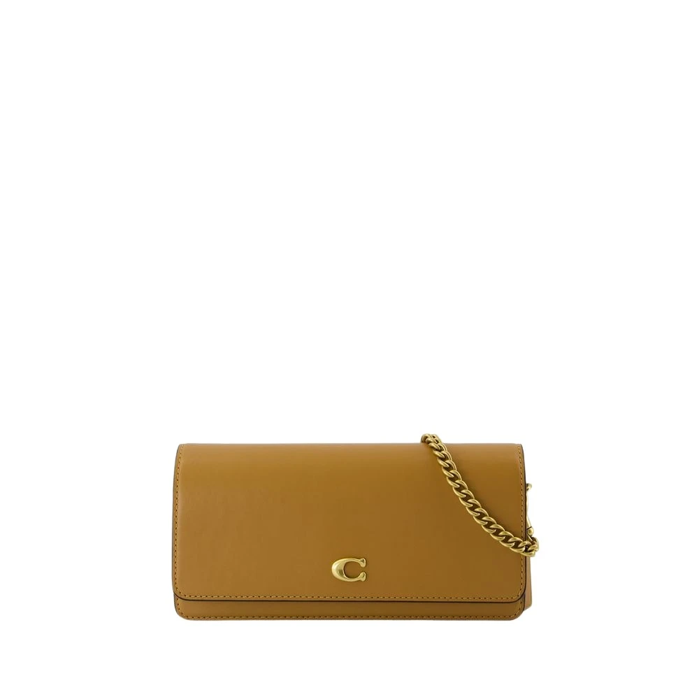 Brun skinn crossbody veske