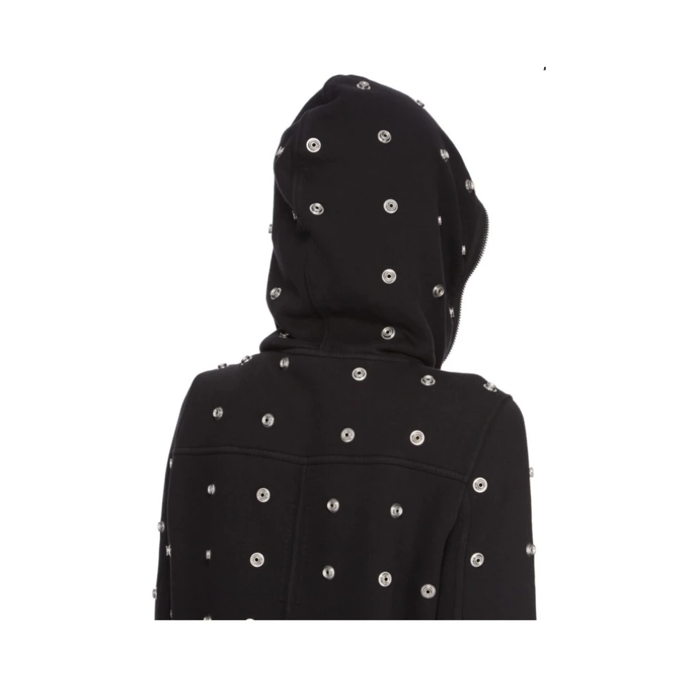 Rick Owens Studded Cotton Jersey Cardigan Black Dames
