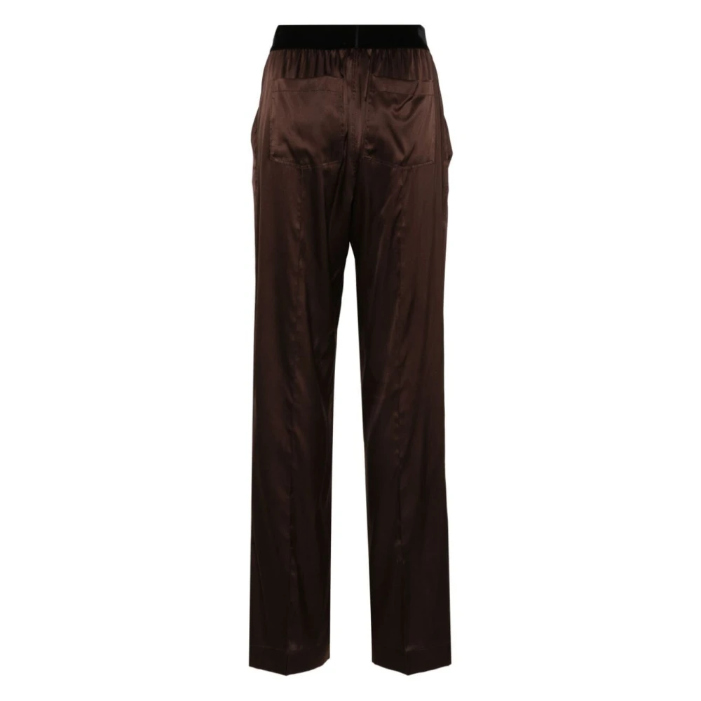 Tom Ford Zijden Satijnen PJ Broek Brown Dames