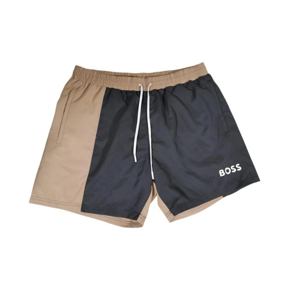 Hugo Mannelijk Beige Badmode Heren, 2XL, Polyester, Zwemshorts