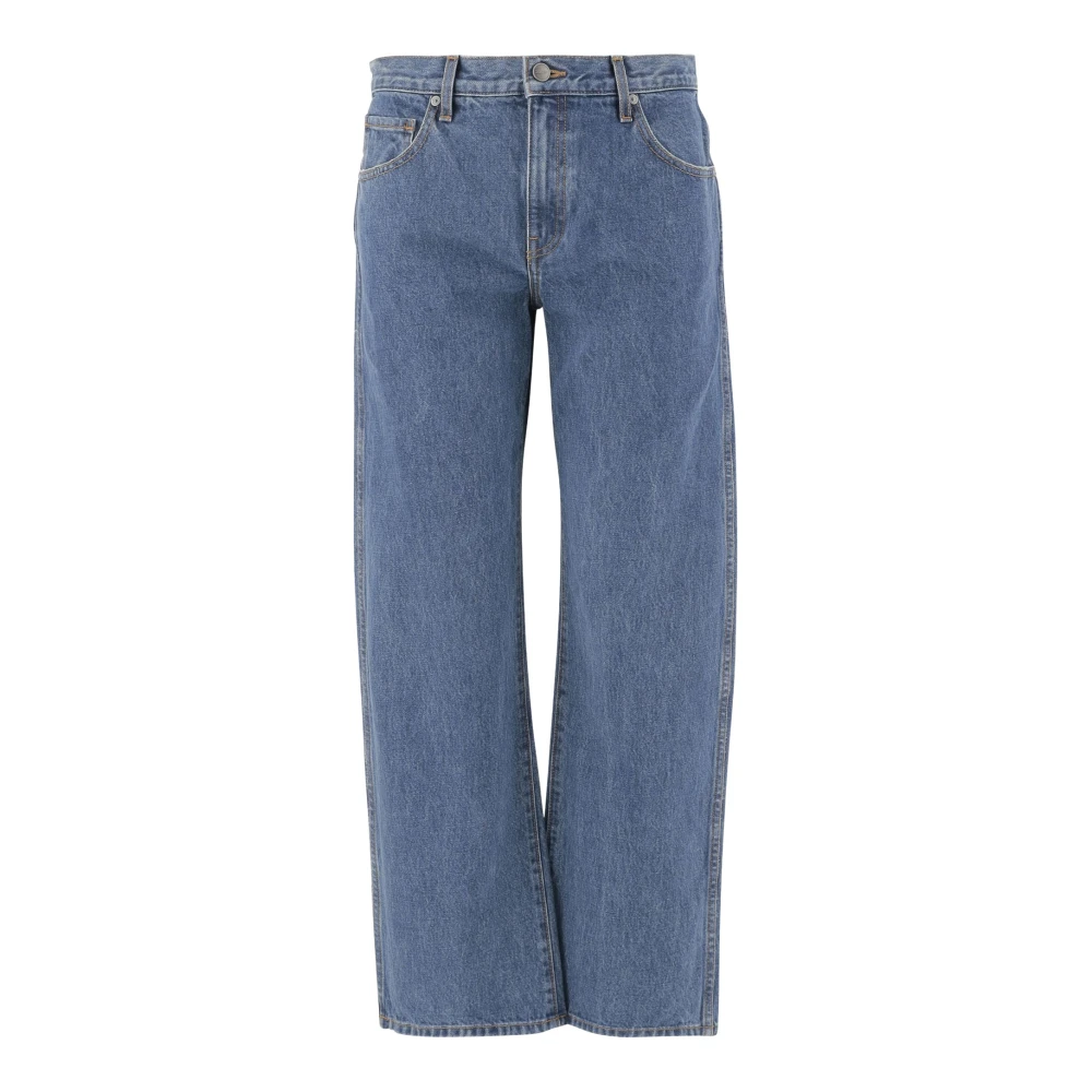 Khaite Wijde Pijp Katoen Denim Jeans Blue Dames