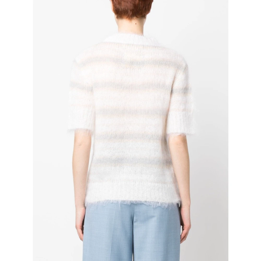 Marni Geborsteld Mohair T-shirt White Dames