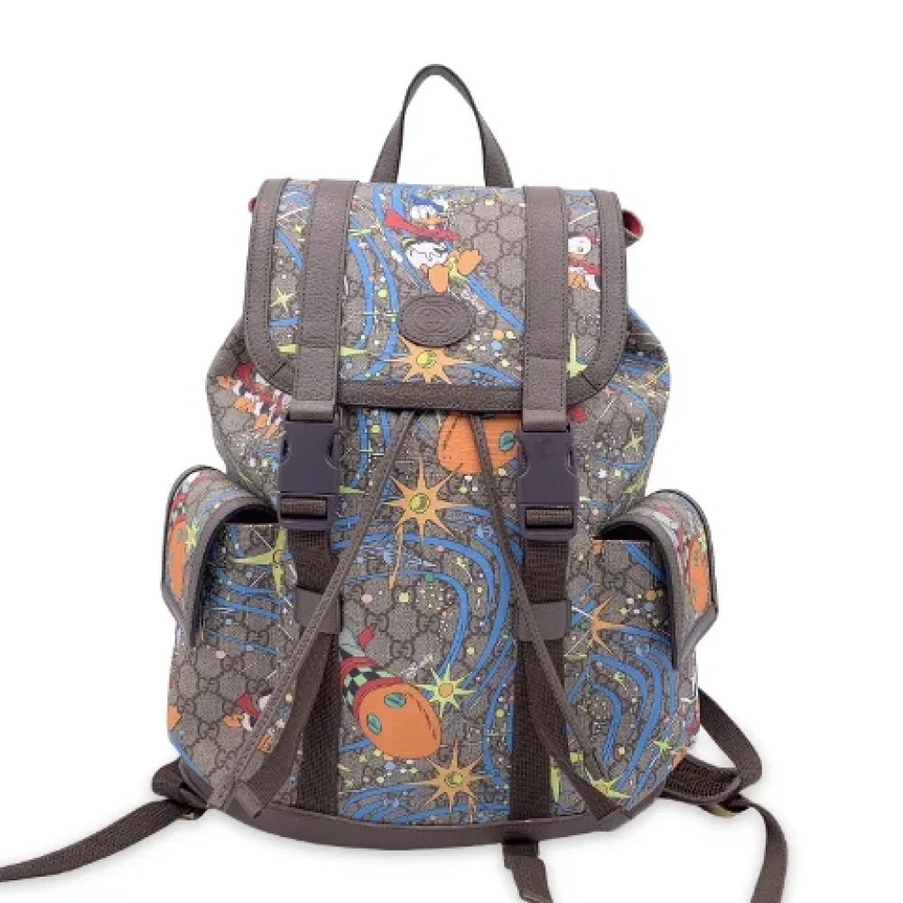 Gucci Vintage Pre-owned Canvas backpacks Beige Dames