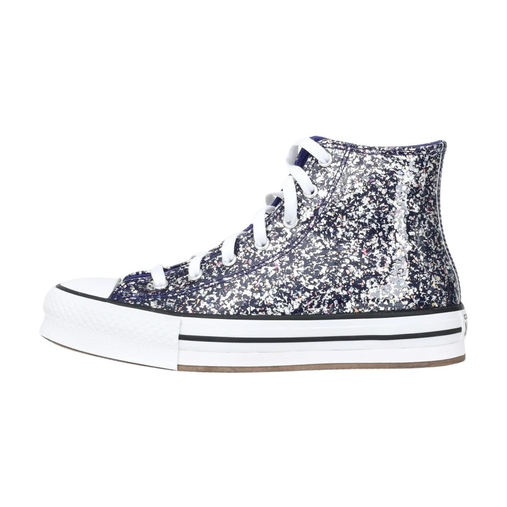 Converse Glitter High Top Sneakers Gray, Dam