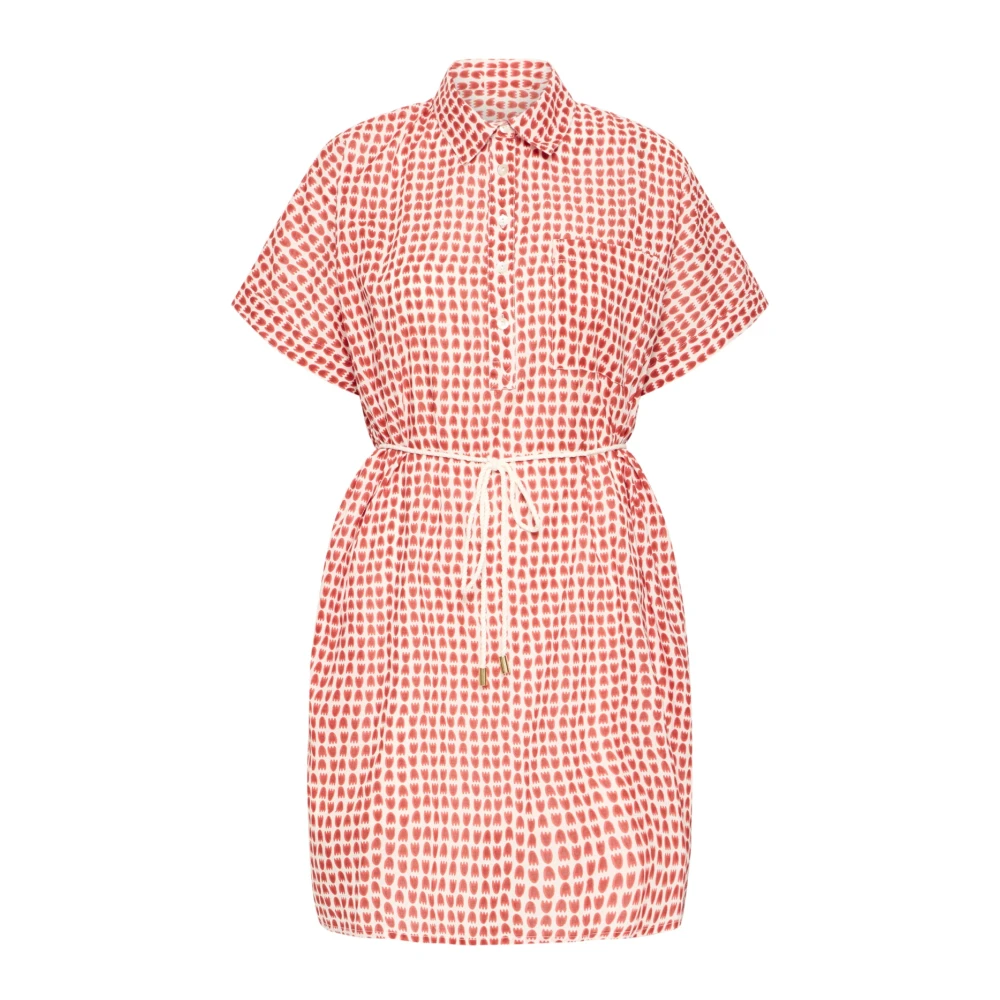 Ichi Vrouw Rood Kleedjes Dames, M, Shirt Dress