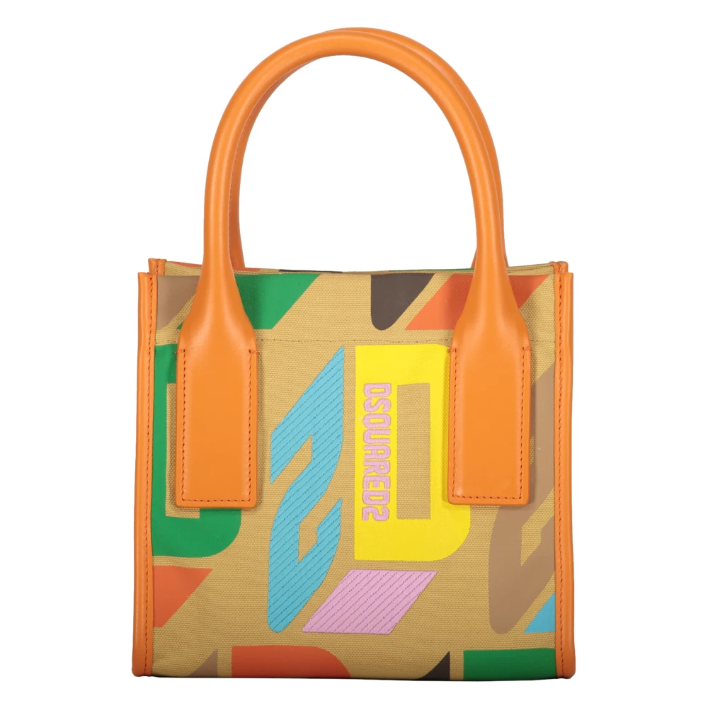 Dsquared2 Canvas Tote Bag met Leren Details Multicolor Dames