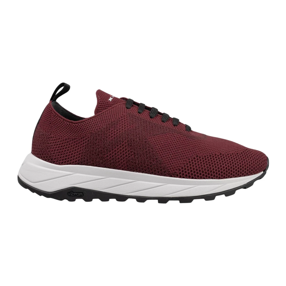 Kiton Sneakers Regular Textured 100% Handgemaakt Heren Schoenen Rood