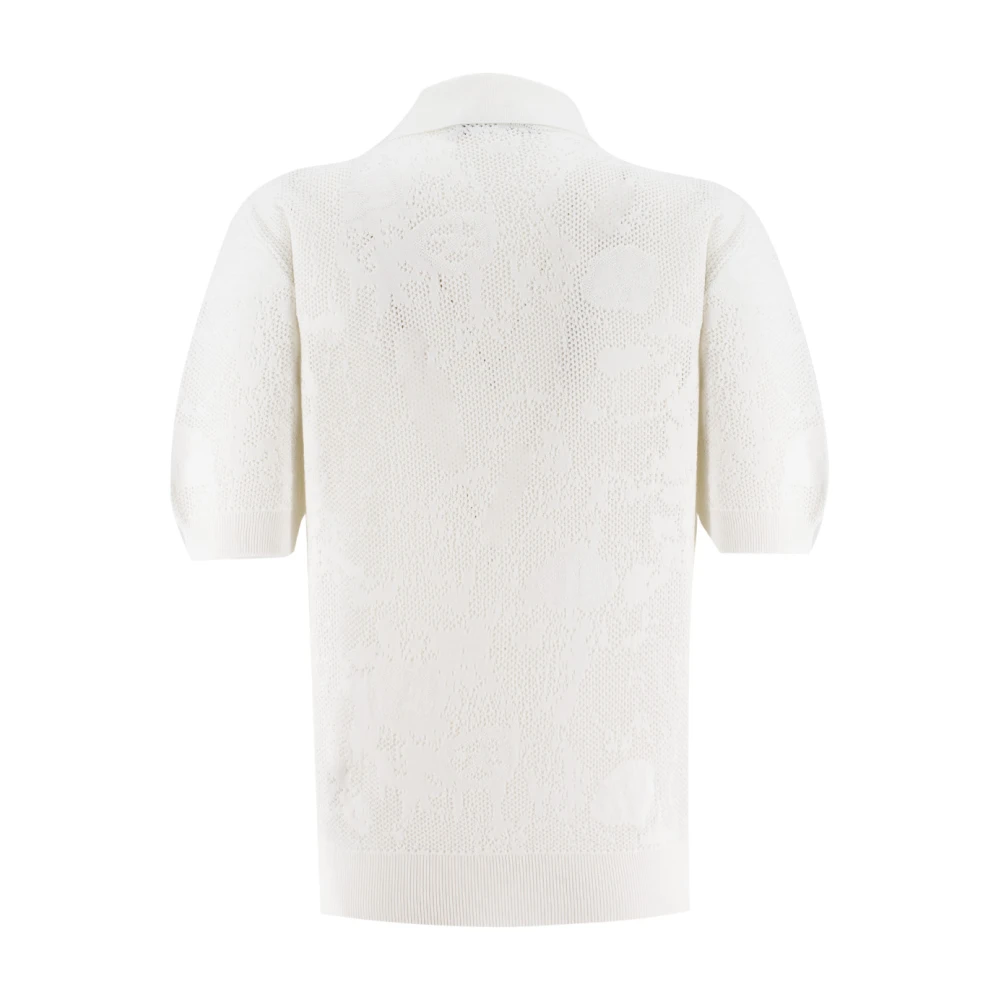 Fabiana Filippi Jacquard Print Katoenen Polo Shirt White Dames