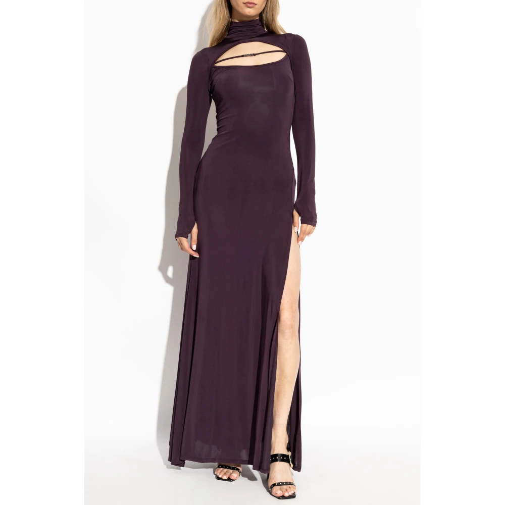 Versace Jeans Couture Jurk met uitsnijding Purple Dames