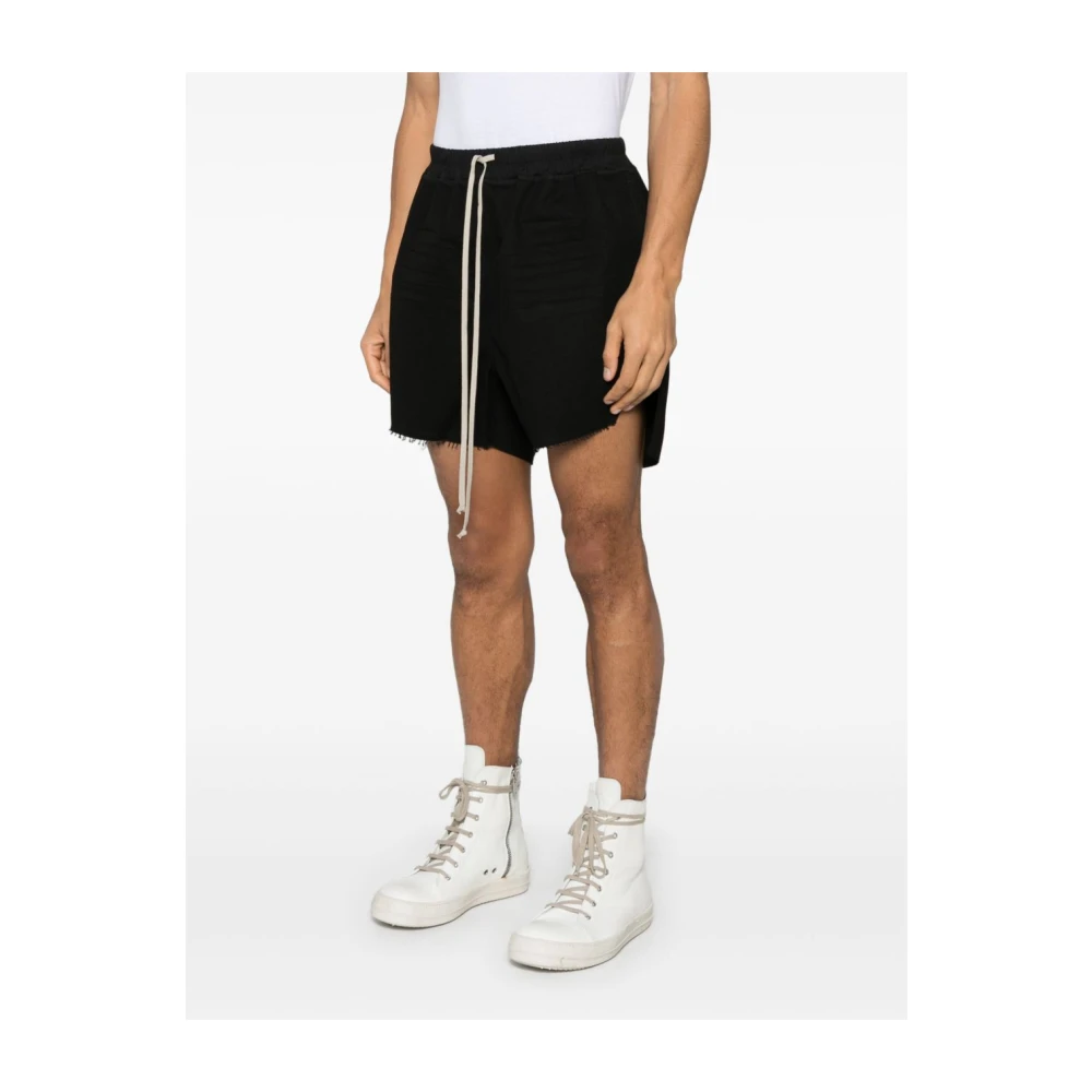 Rick Owens Zwarte Elastische Shorts met Trekkoord Taille Black Heren