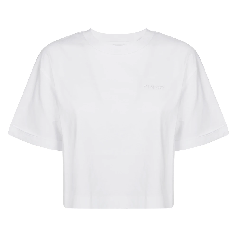 Pinko Jersey Logo Doula T-Shirt White Dames