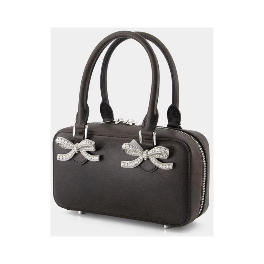Self Portrait Zwarte Leren Mini Tote Tas Black Dames