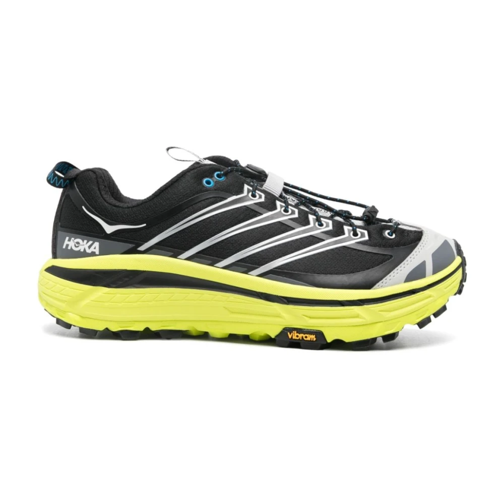 Hoka One One Svarta Mesh Sneakers med Reflekterande Detaljer Black, Herr