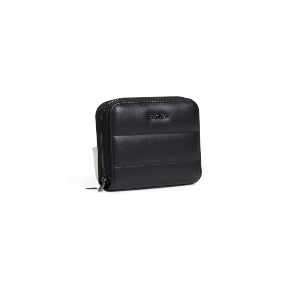 Calvin Klein Zwarte Faux Leren Ritsportemonnee Black Dames