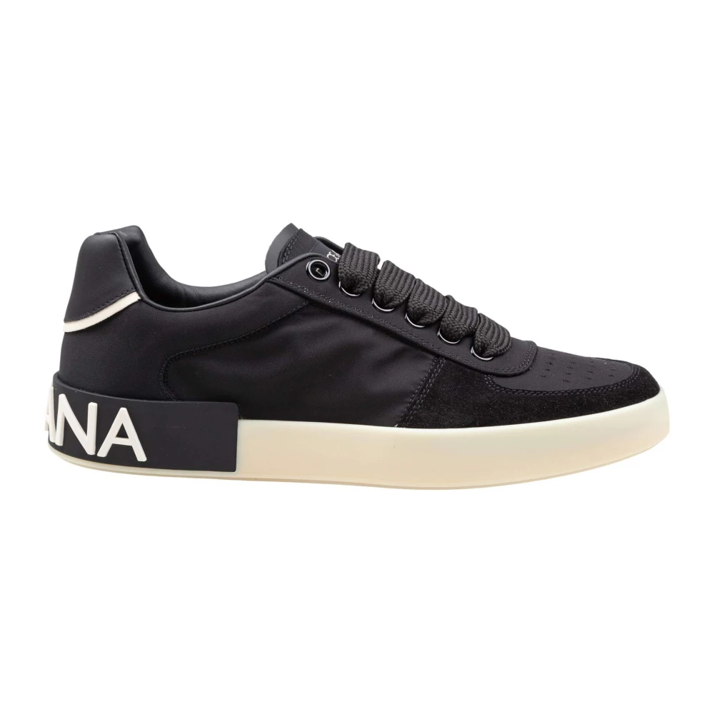 Dolce & Gabbana Men's Black Sneakers, 9 Uk, Portofino Trainers