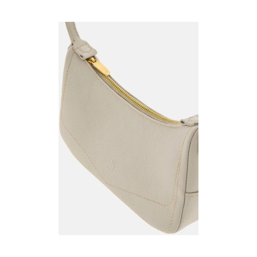 Carolina Herrera Mini Pochette Blasón Leren Tas Beige Dames