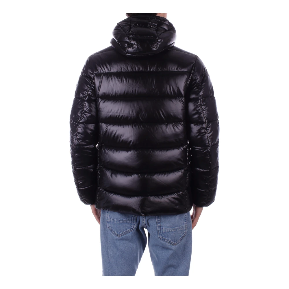 Save The Duck Zwarte Hoodie met zijlogo-rits Black Heren