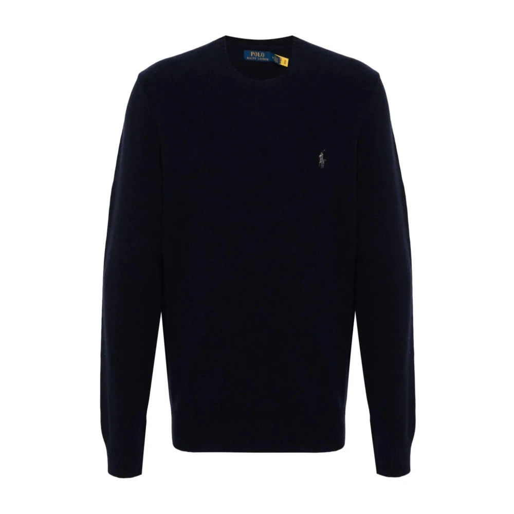 Polo Ralph Lauren Men's Blue Round-Neck Knitwear, Xl, Crewneck Knitted Jumper