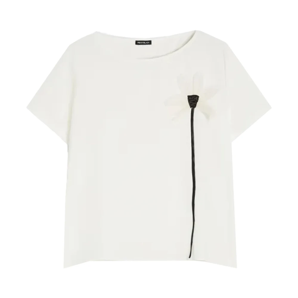 Pennyblack Bloemontwerp Stretch T-shirt White Dames