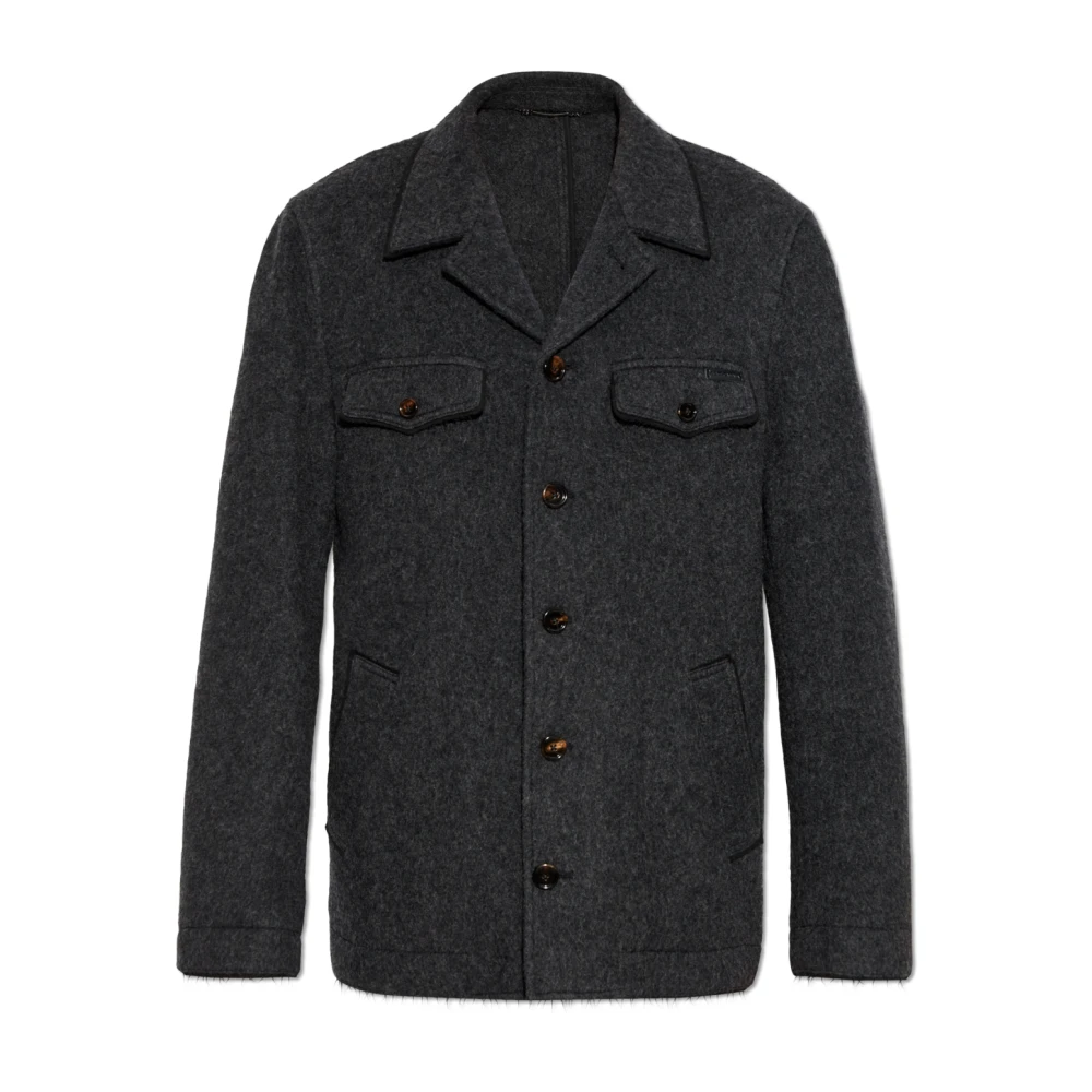 Dolce & Gabbana Men's Gray Light Jackets,, Wool Jacket Large