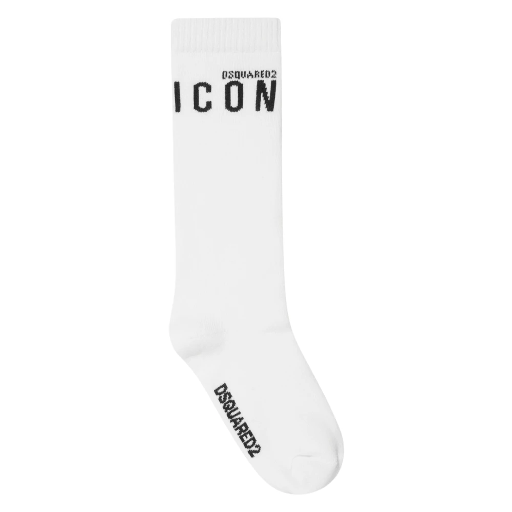 Dsquared2 Unisex White Icon Logo Socks In