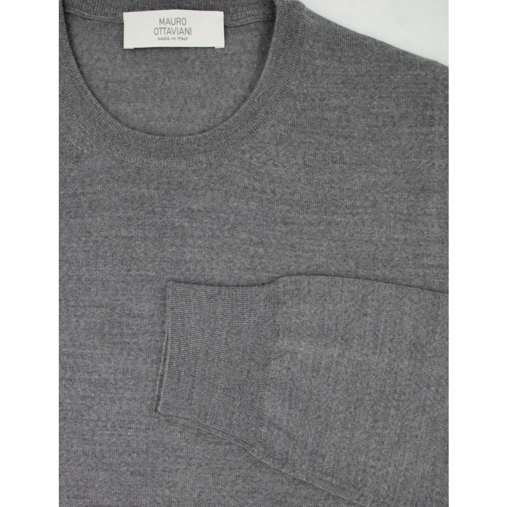 Mauro Ottaviani Elegant Crew Neck Sweater Gray Heren