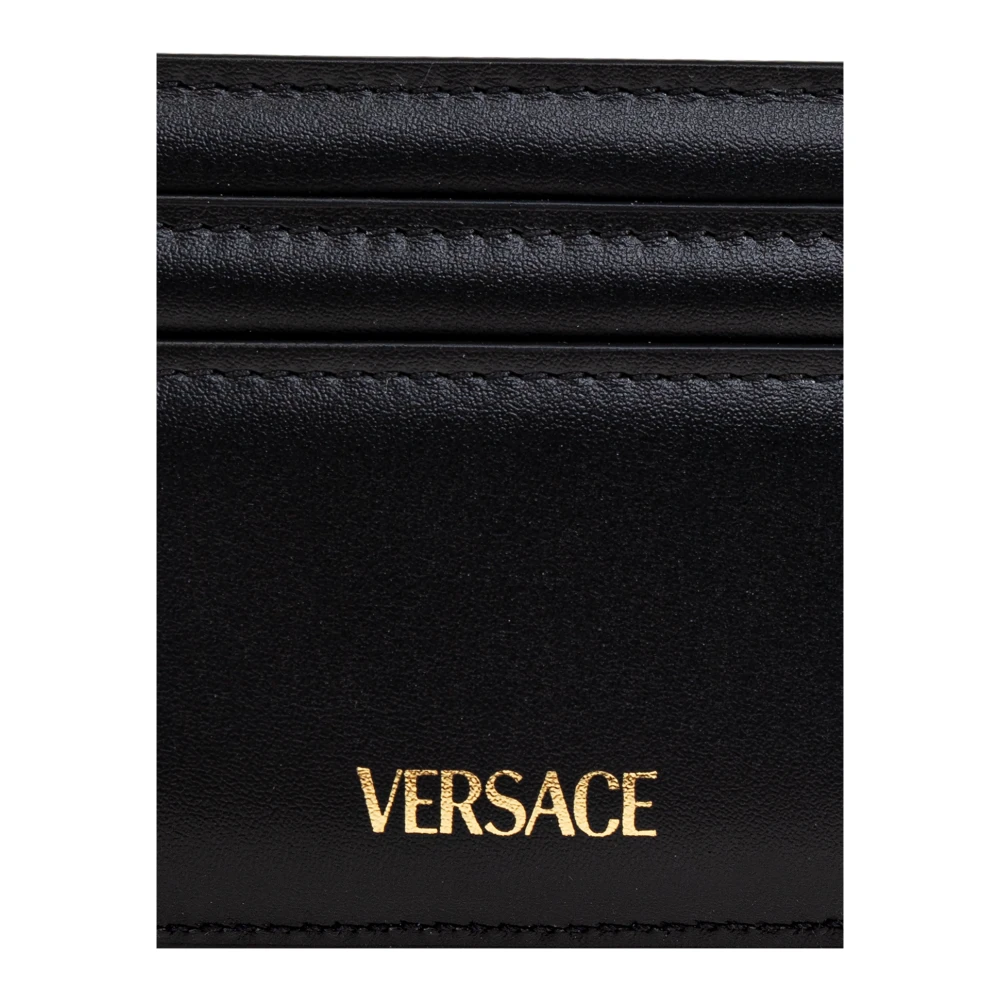 Versace Leren kaarthouder Black Heren