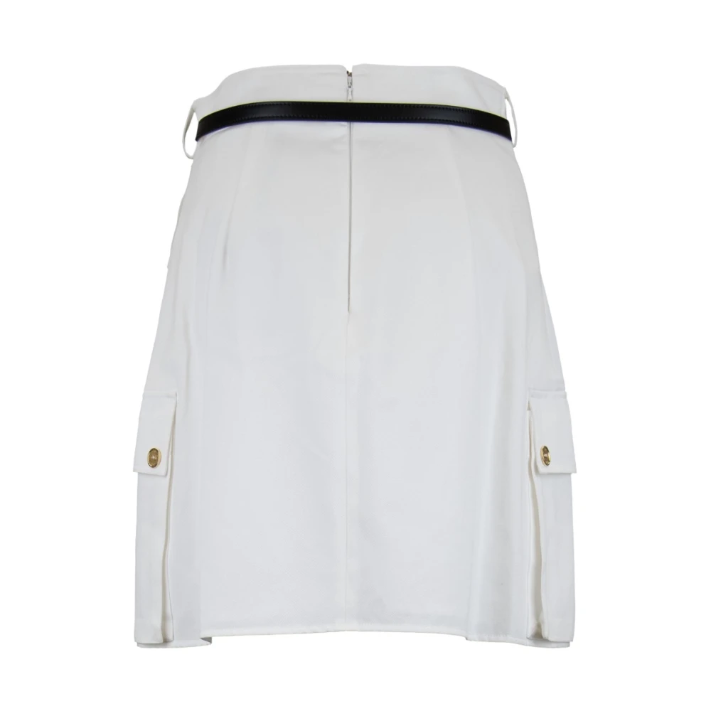 Elisabetta Franchi Korte Rok met Rits en Haak White Dames