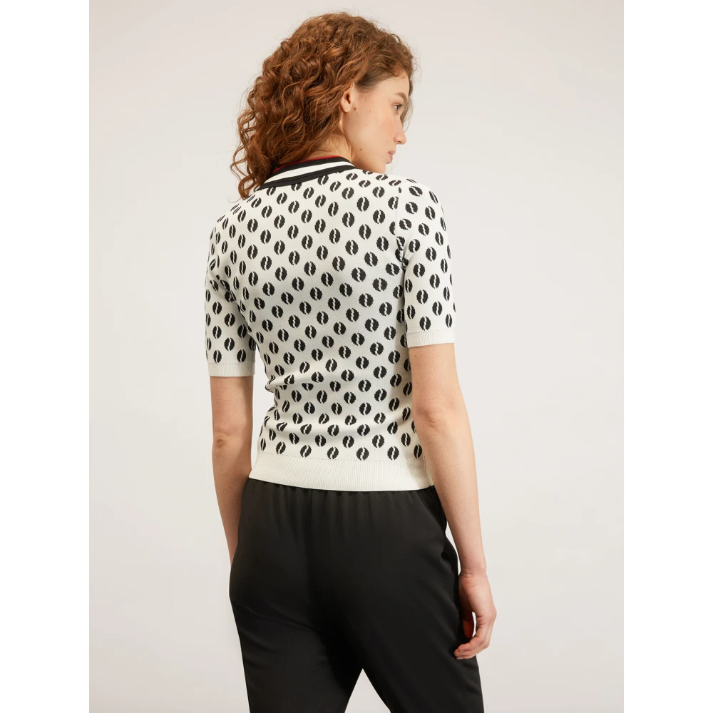 Motivi Slim-fit Jacquard Polo Shirt Multicolor Dames