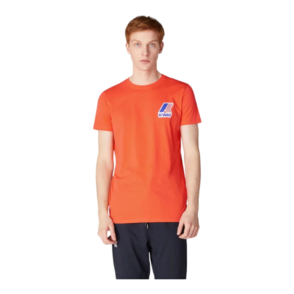 K-way Korte Mouw T-shirt Orange Heren
