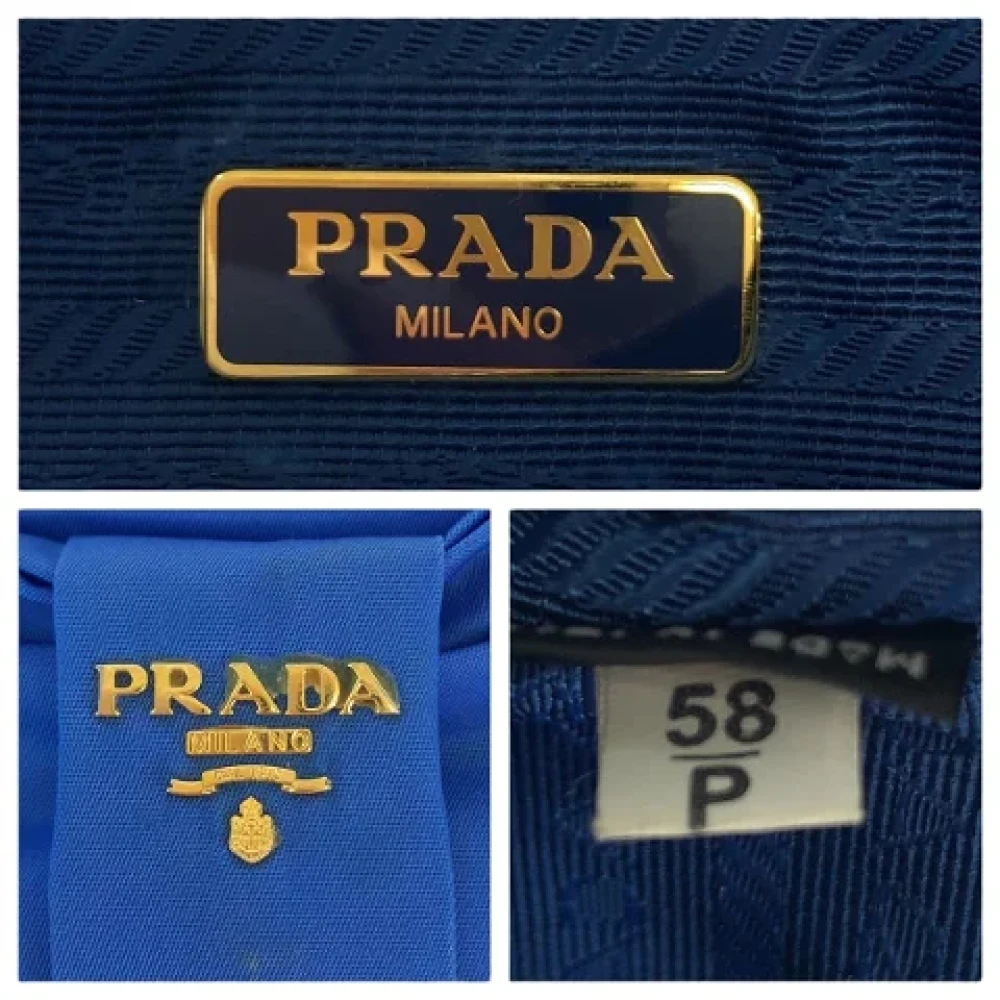 Prada Vintage Pre-owned Canvas crossbody-bags Blue Dames
