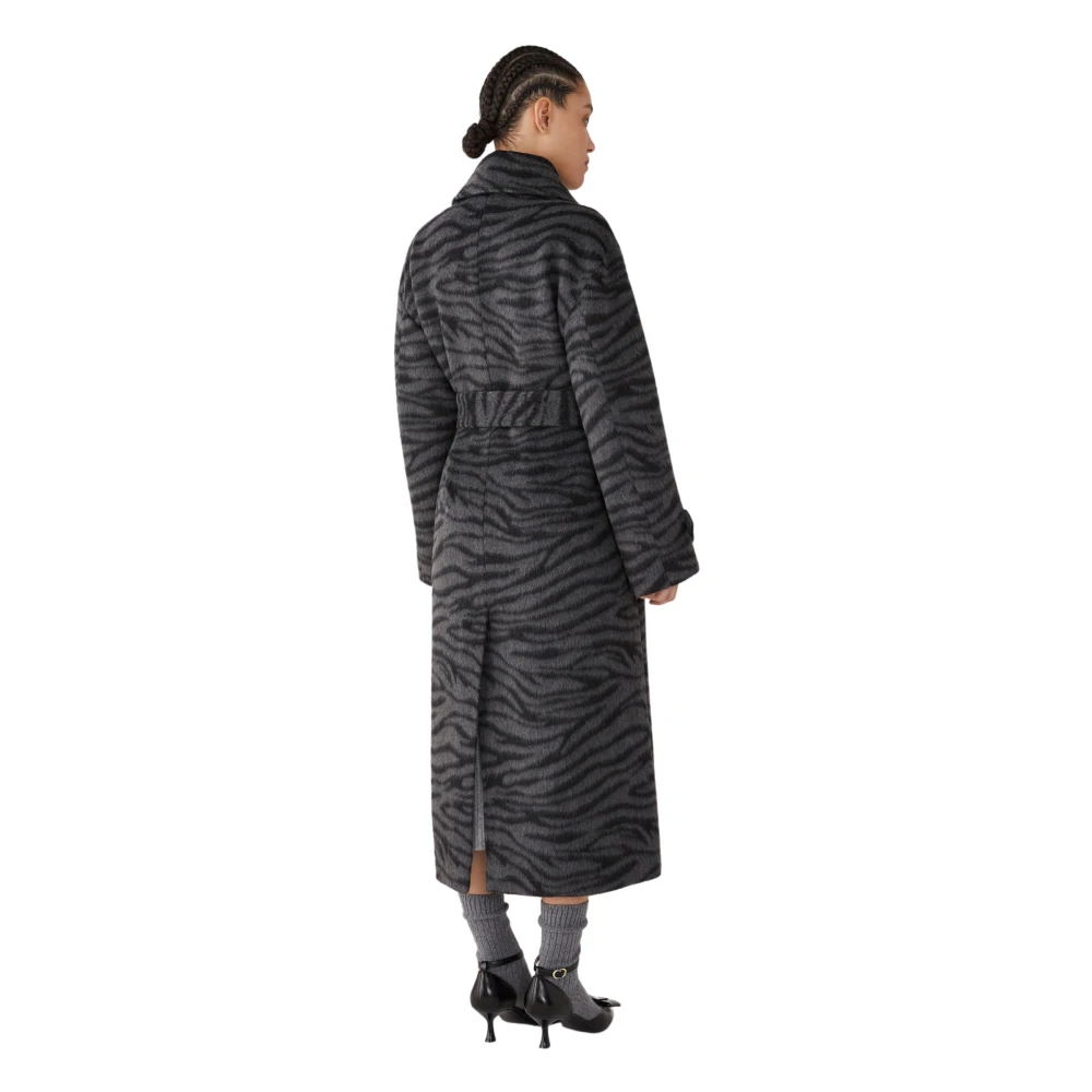 Iblues Dierenprintjas met geometrische snit Black Dames
