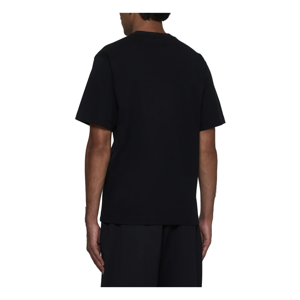 Burberry Zwart Katoen Crew Neck Logo T-shirt Black Heren