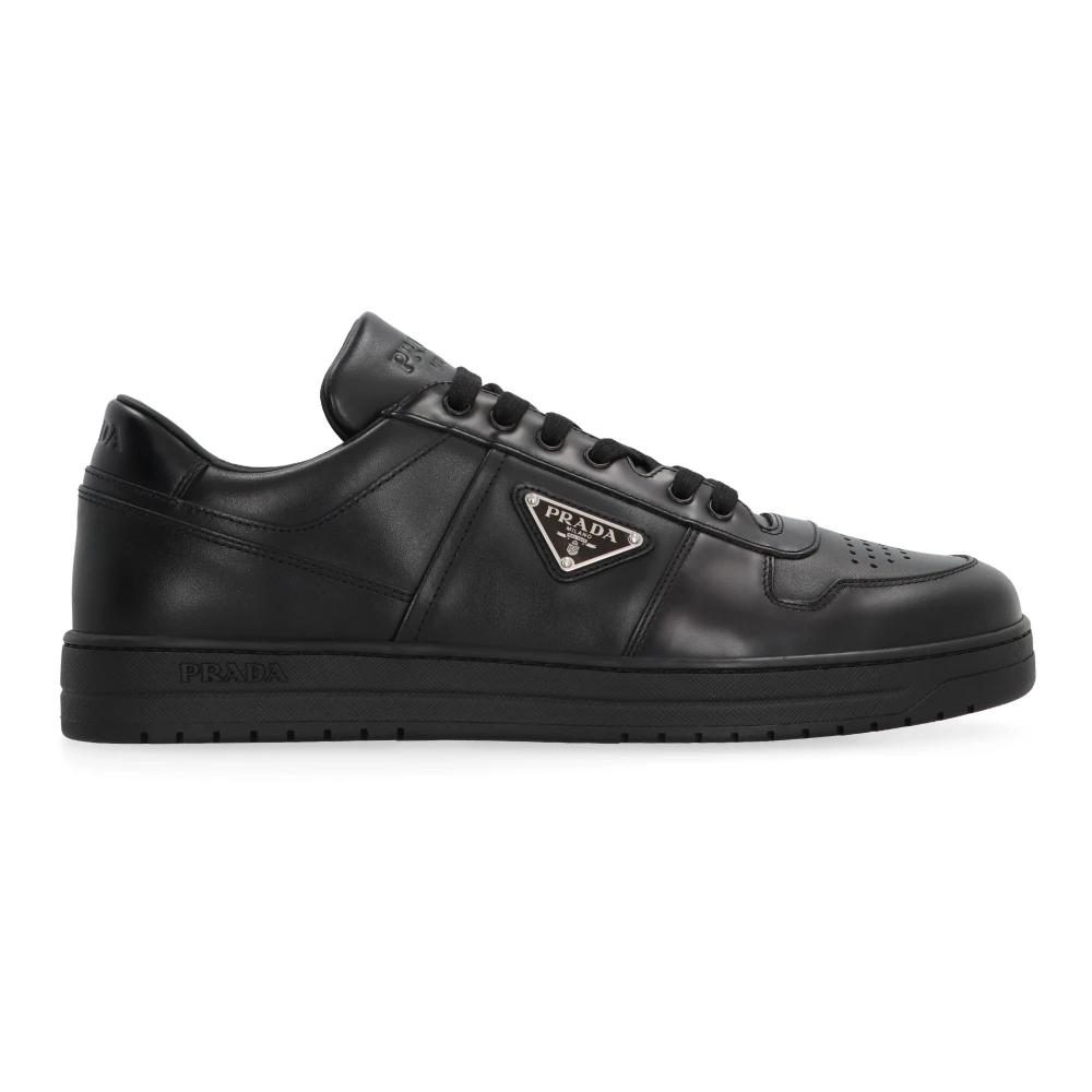 Prada Men's Black Sneakers, 7 Uk, Leather Low-Top Trainers
