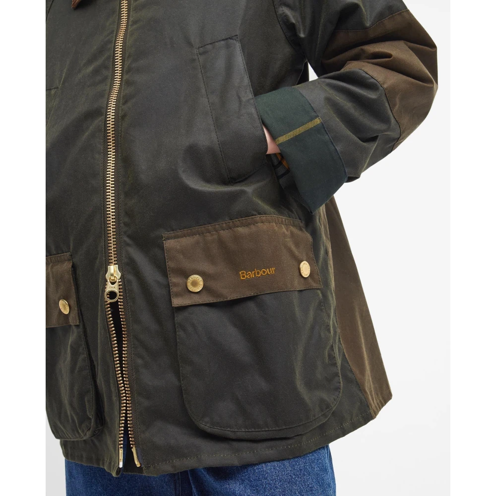 Barbour Groene Gewaxte Jas Vier Zakken Ontwerp Green Dames