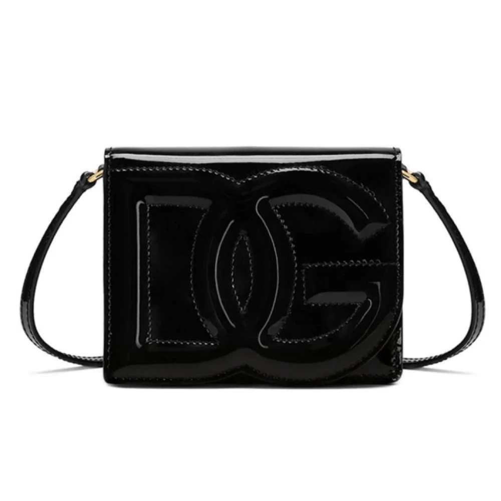 Dolce & Gabbana Svart Patentläder Crossbody-väska Black, Dam