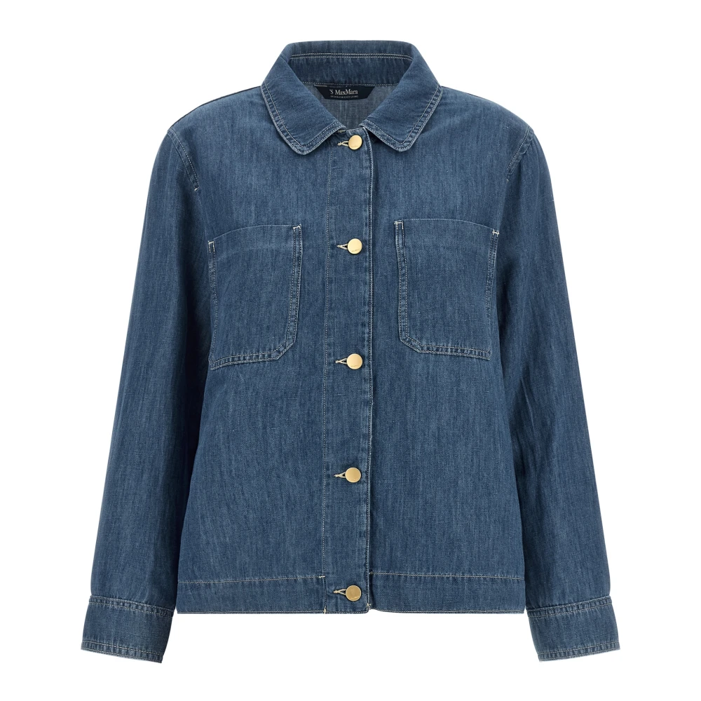Max Mara Women's Blue Shirts, Xs, Single-Breasted Blazer