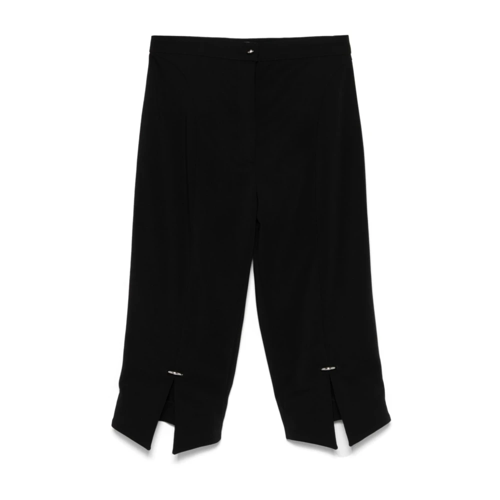 Mugler Zwarte High-Waisted Broek met Voorsplit Black Dames
