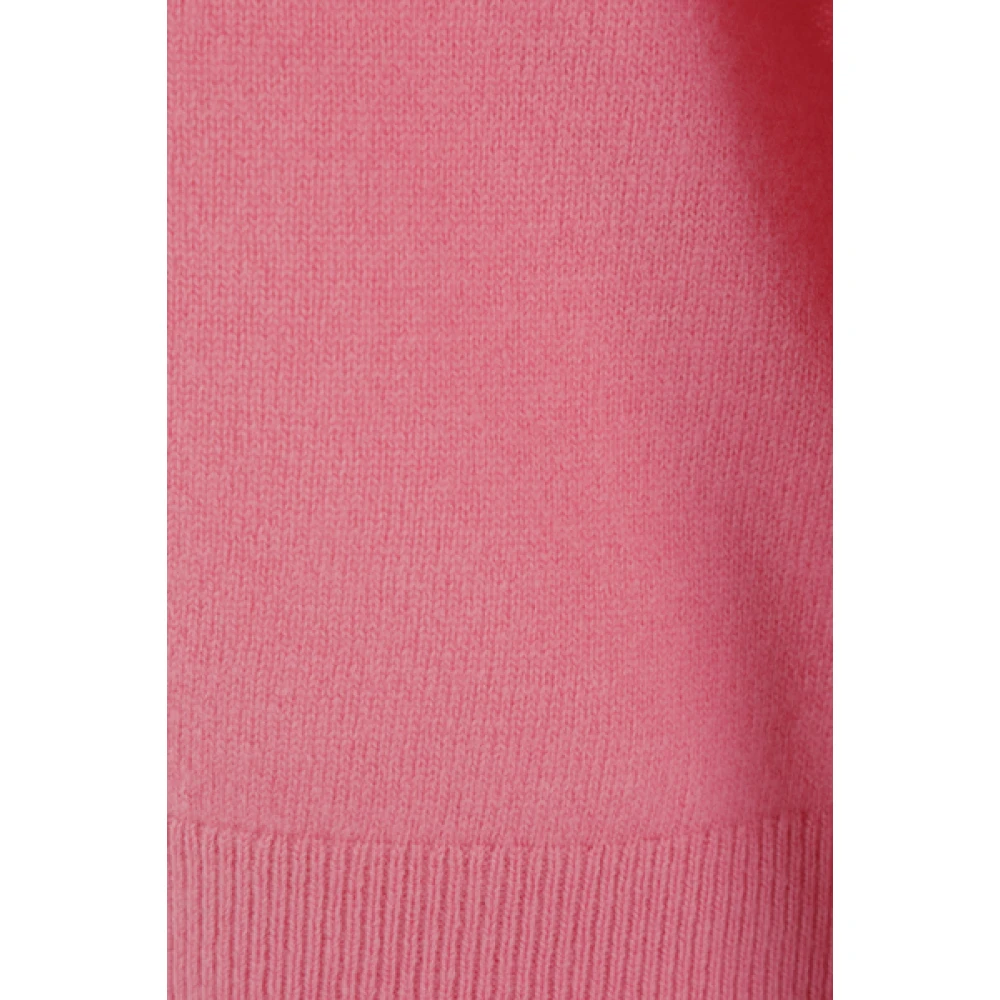 Acne Studios Roze Wollen Gebreide Face Logo Trui Pink Heren