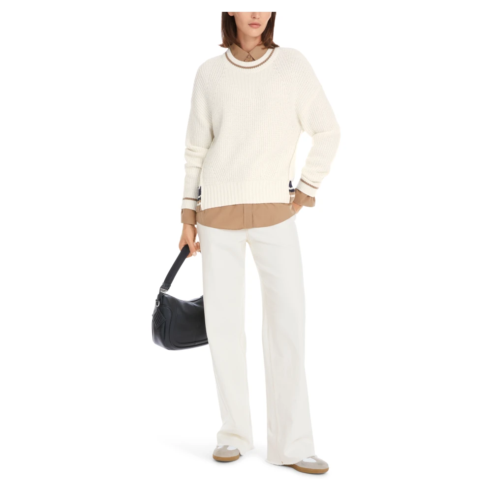 Marc Cain Ei-vormige Gebreide Trui White Dames
