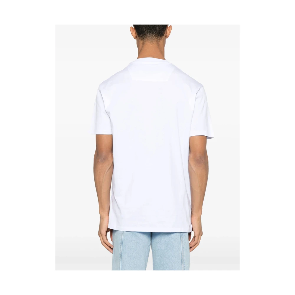 Philipp Plein Wit Streep Crew Neck T-shirt White Heren