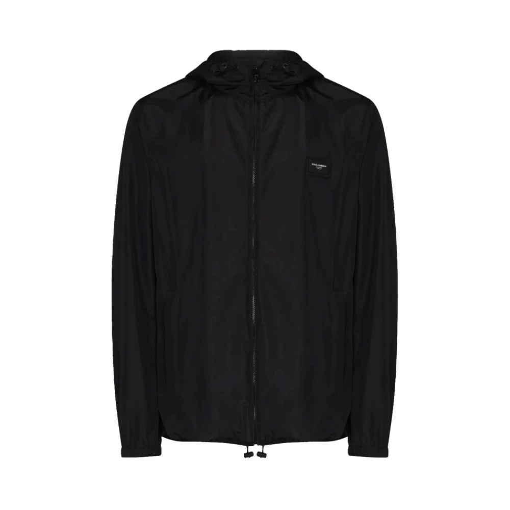Dolce & Gabbana Mannelijk Zwart Jassen Heren, Xl, Polyester, Geritst Bovenkleding
