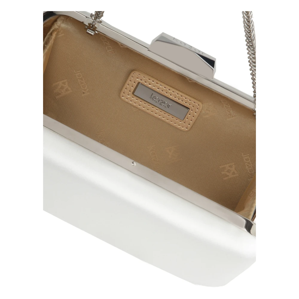 Kazar Elegante bruiloft clutch tas met zilveren elementen White Dames