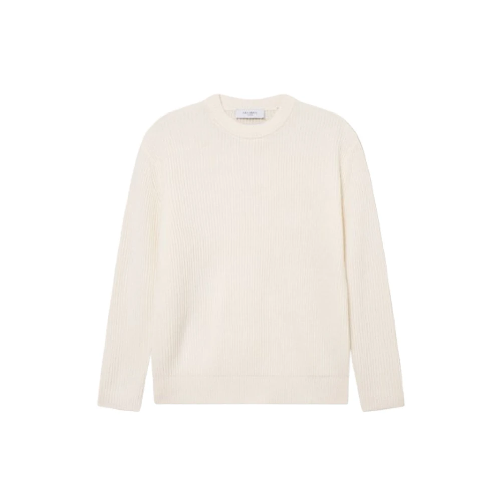 Les Deux Men's Beige Merino Wool Crewneck Knit Jumper - Round-Neck Knitwear - Xl - Knitwear