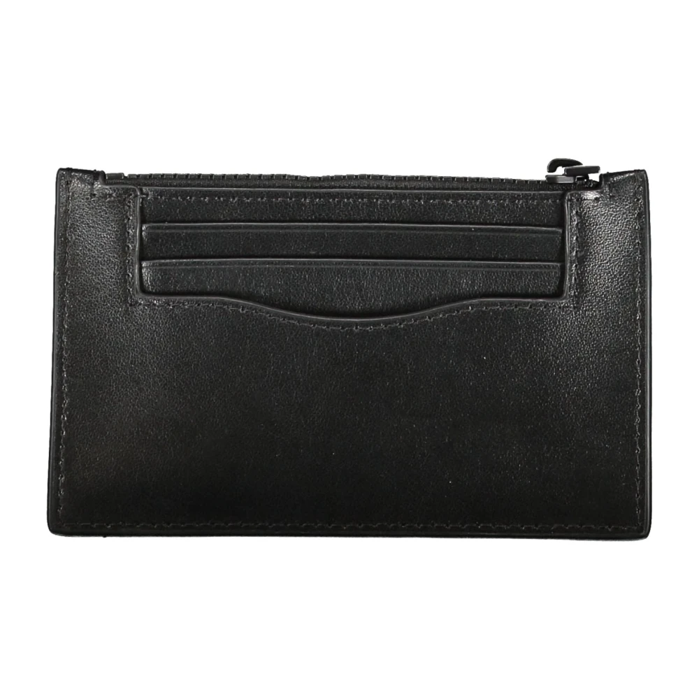 Calvin Klein Heren Portemonnee Zwart Rits Kaart Logo Black Heren