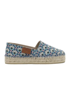 Printed Canvas Espadrille Flats