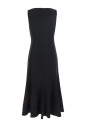 robe-noire-sans-manches-style-sirene-col-rond