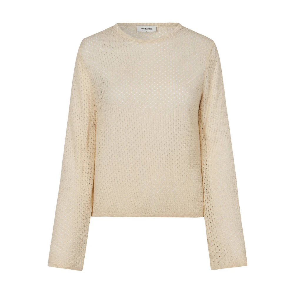 Modström Luxe O-Neck Gebreide Trui voor Vrouwen Beige Dames