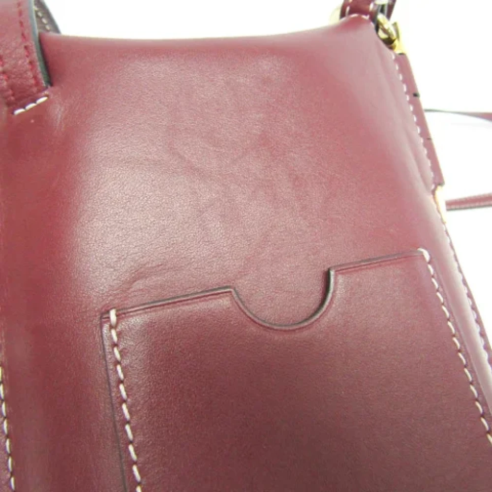 Loewe Pre-owned Leather crossbody-bags Red Dames